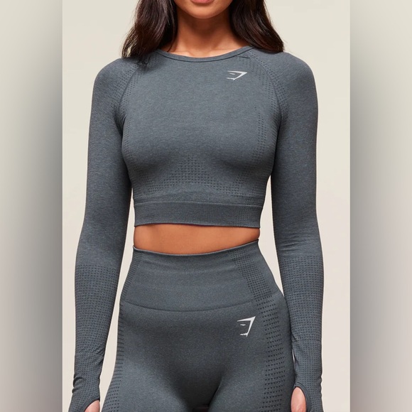 Gymshark Tops - Gymshark VITAL CROP TOP Compression Fit Grey women’s size small. Great condition